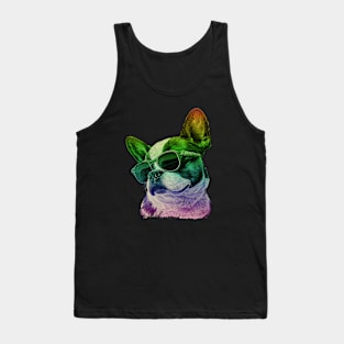 Cute Bulldog In Sunglasses Tank Top